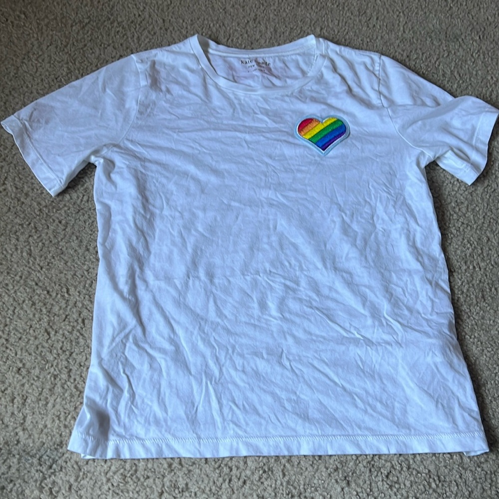 KATE SPADE rainbow heart shirt for pride month